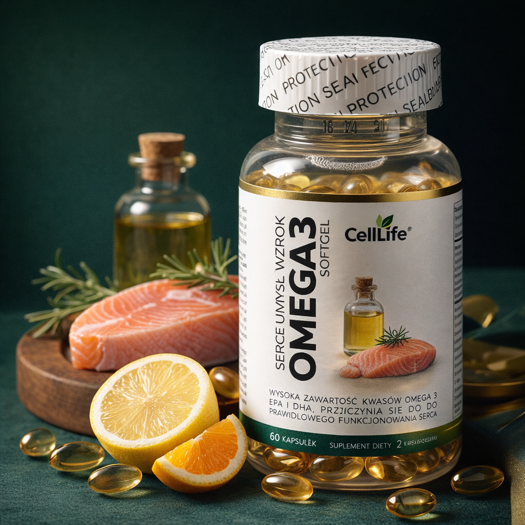 Suplement diety Cell-Life OMEGA 3, 2 x 60 kapsułek - BEZ RYBIEGO POSMAKU
