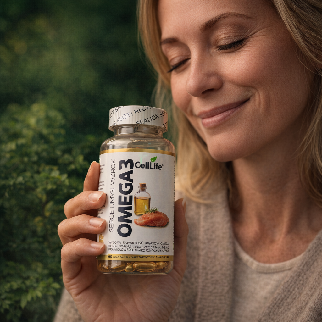 Suplement diety Cell-Life OMEGA 3, 2 x 60 kapsułek - BEZ RYBIEGO POSMAKU