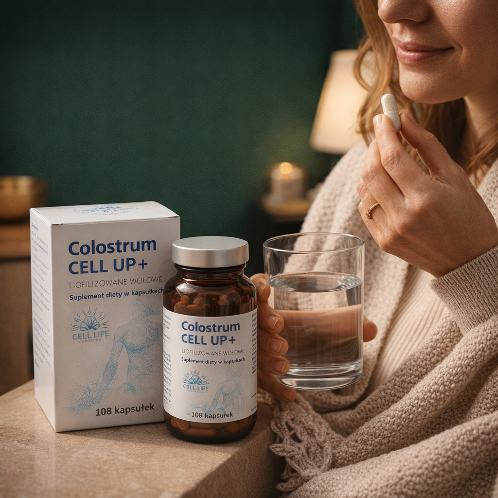 Cell Up Colostrum+ 324 kaps - odporność energia stres siara bydlęca