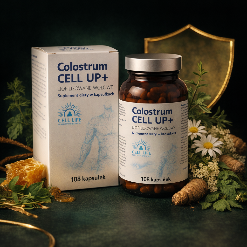 Cell Up Colostrum+ 324 kaps - odporność energia stres siara bydlęca