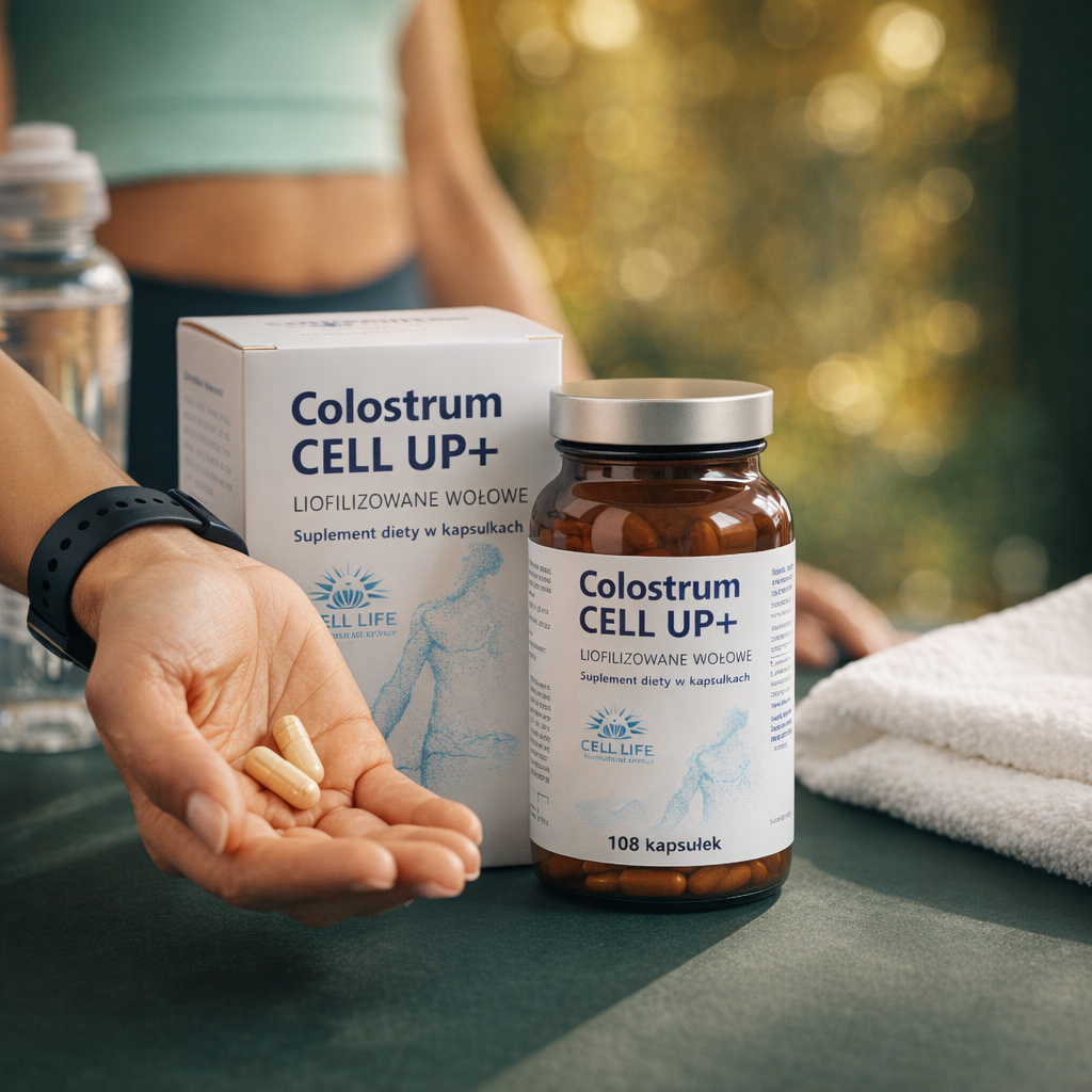Cell Up Colostrum+ 216 kaps - odporność energia stres siara bydlęca