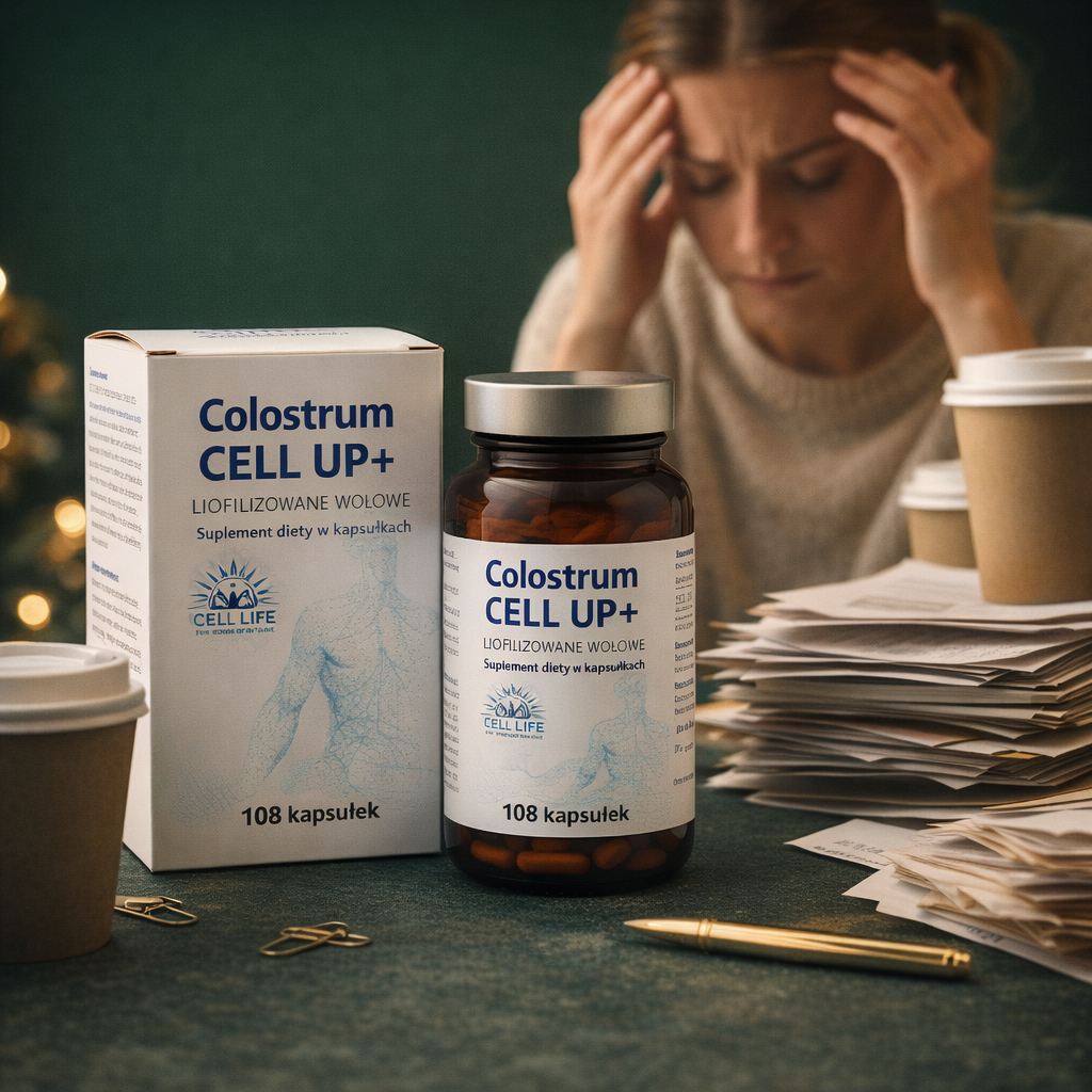 Cell Up Colostrum+ 216 kaps - odporność energia stres siara bydlęca