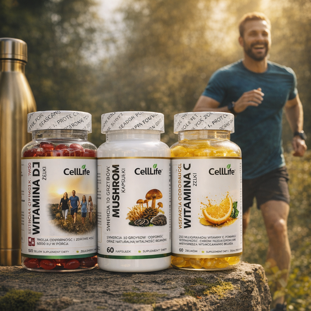 Suplement Cell Life Witamina D3 K2 Omega 3 + Witamina C Odporność Energia